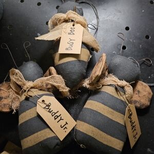 Handmade Primitive  Striped Bee Decor